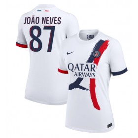 Paris Saint-Germain Joao Neves #87 Borte skjorte til dame 2024-25 Kortermet